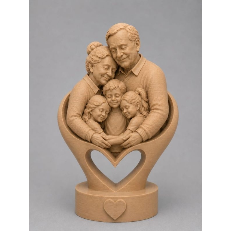 Escultura Avós com Netos – 12 cm ❤️