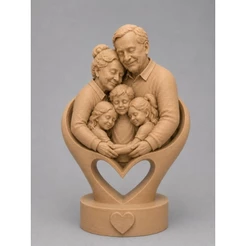 Escultura Avós com Netos – 12 cm ❤️
