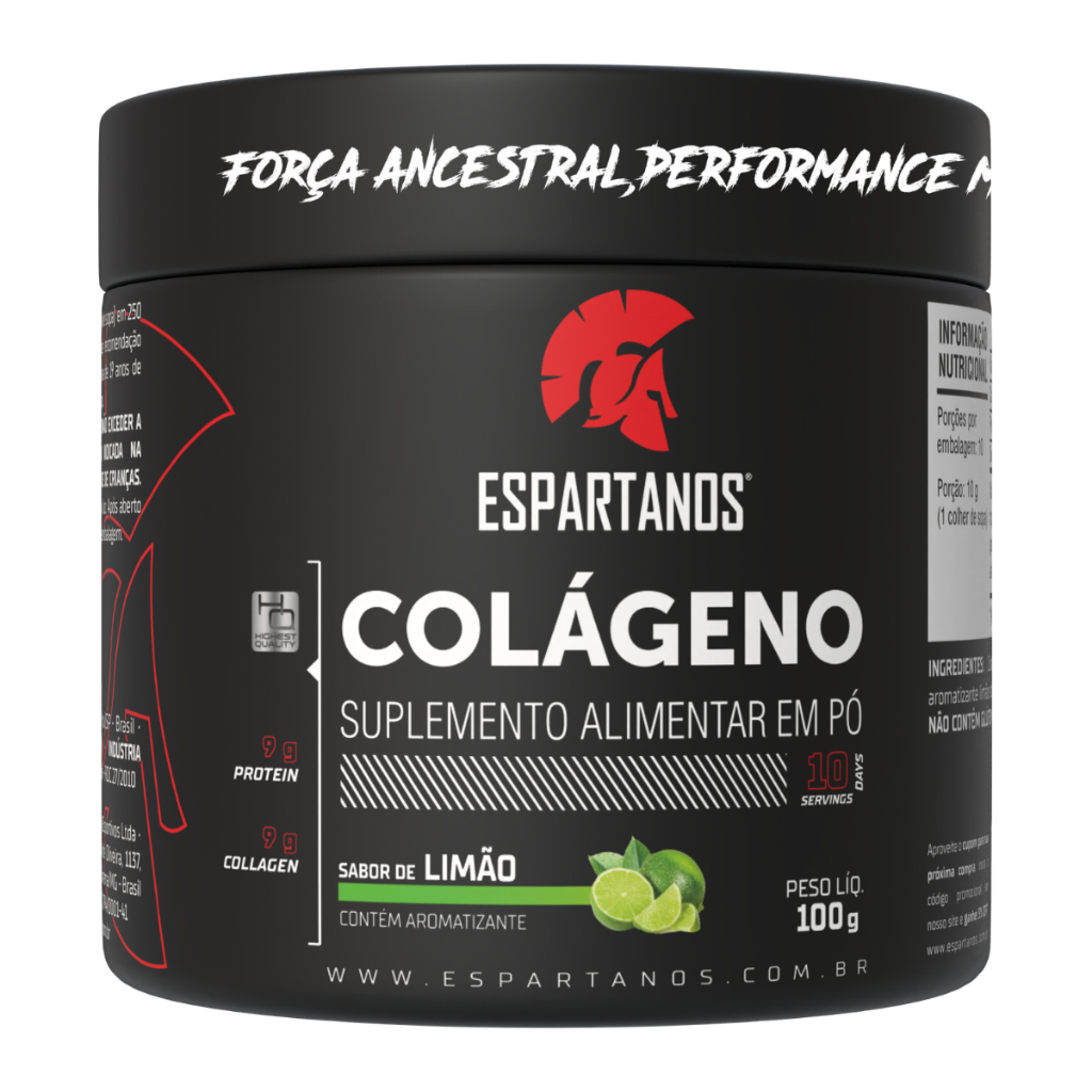 Colágeno em pó 100 g Limão - Espartanos
