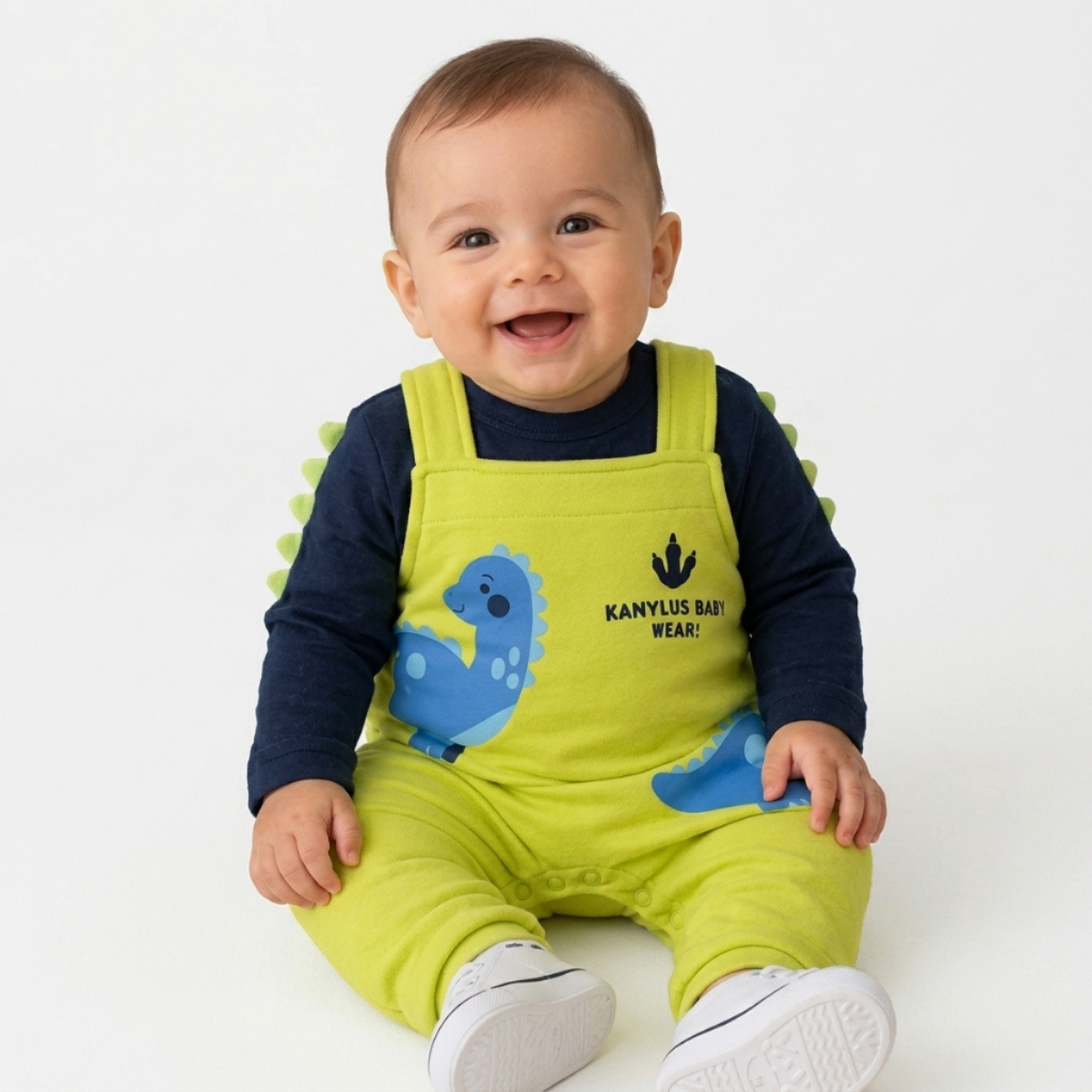 Conjunto Bebe Jardineira com Camiseta Confortavel Kamylus