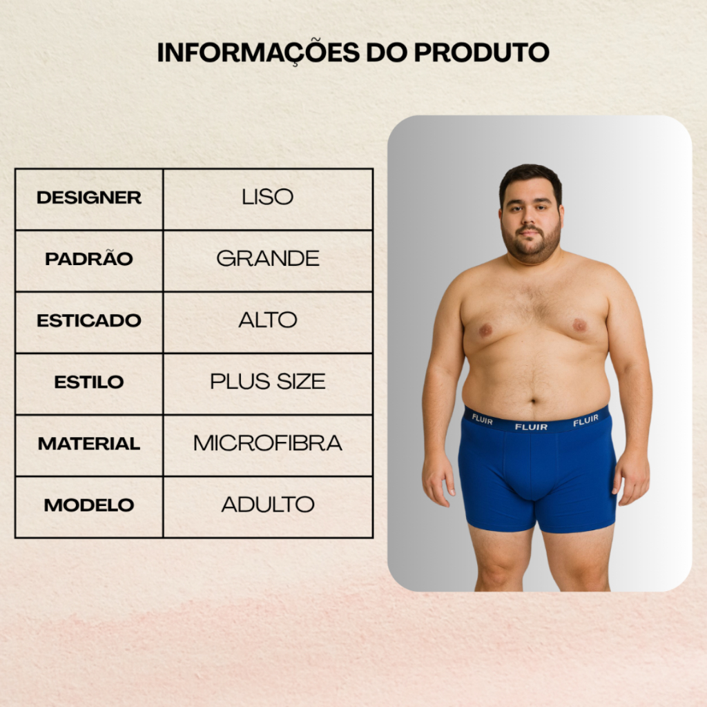 Kit 5 ou 3 Cuecas Plus Size Microfibra