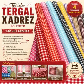 Tecido Tergal Xadrez 100 % Poliéster (VENDA A PARTIR DE 50 CM X 1,40 MT LARGURA) ATENÇÃO AS MEDIDAS /DECORAÇÃO EM GERAL.