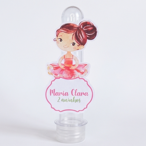 Kit Tubetes ou Apliques Bailarina Lembrancinhas Personalizadas Aniversário Menina