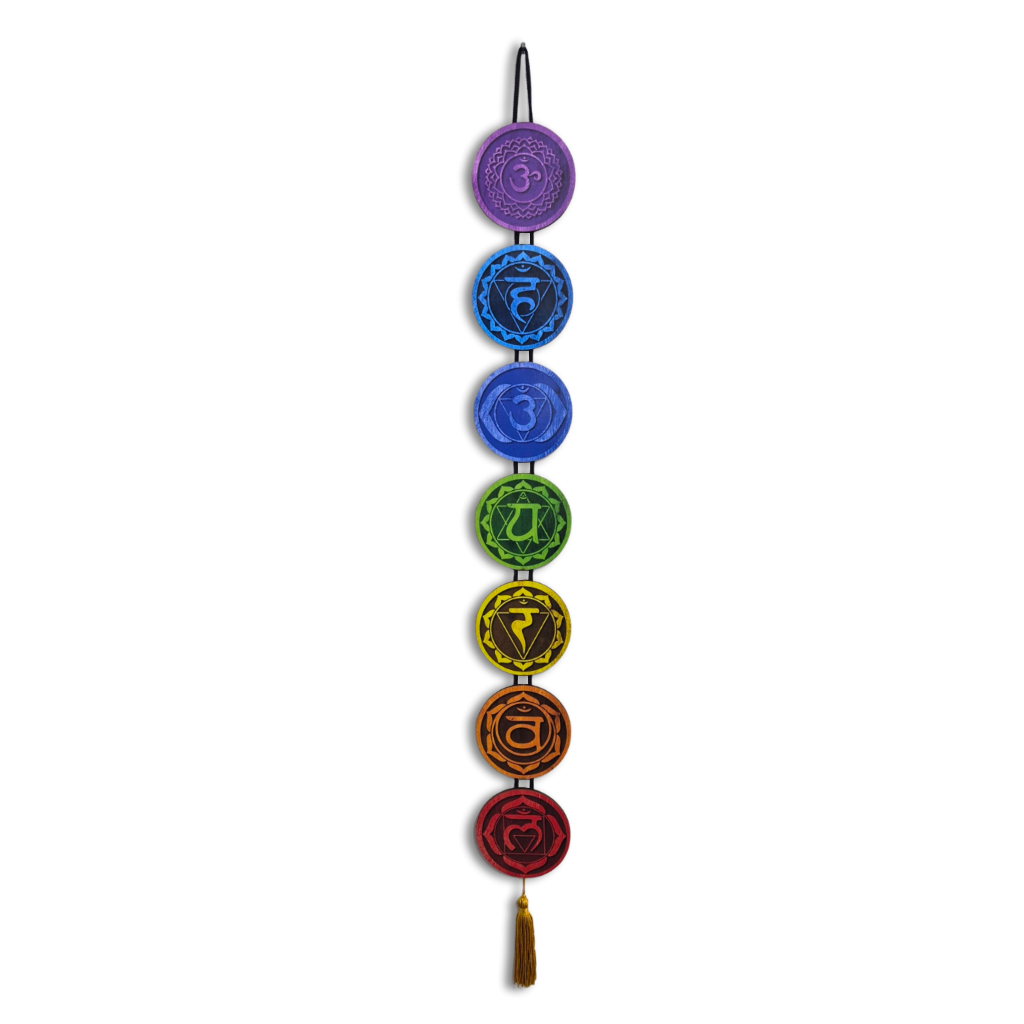Placa Decorativa em MDF Adesivado - Mobile dos 7 Chakras