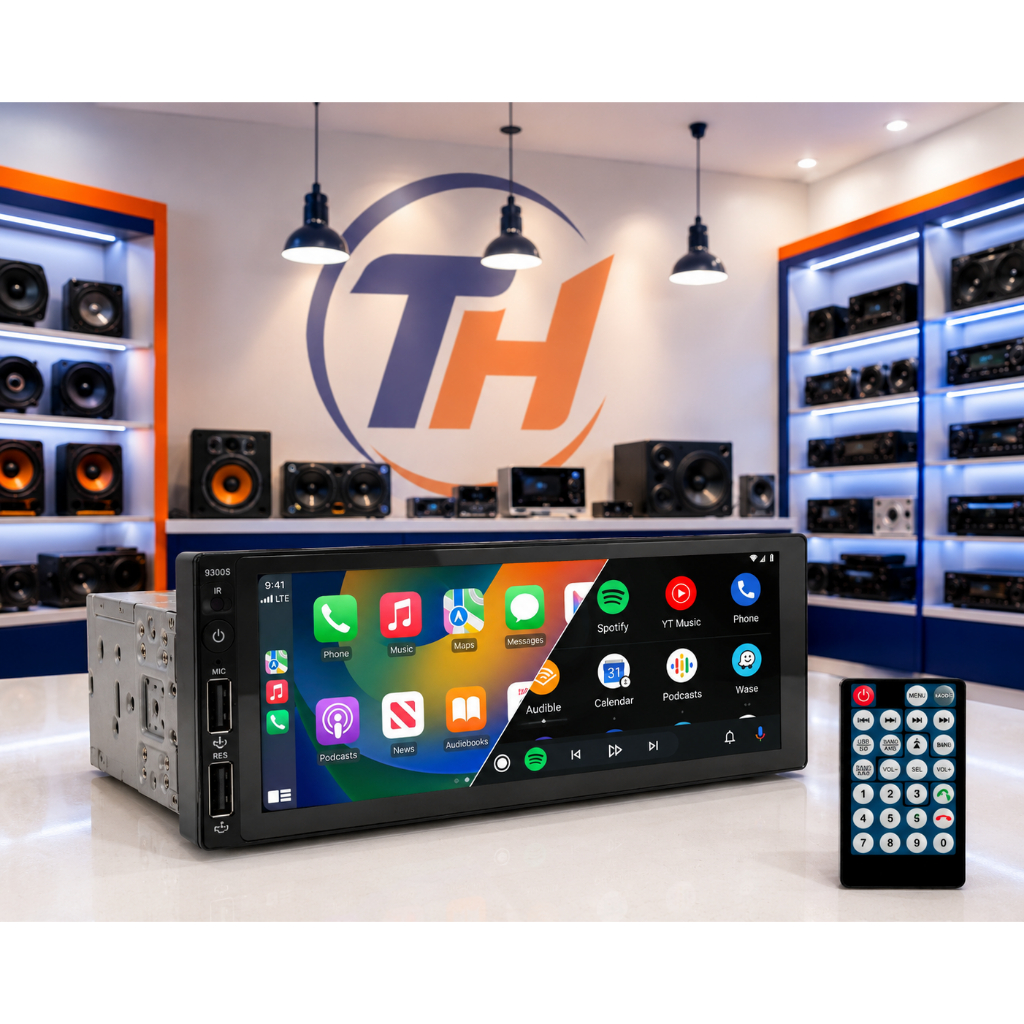 Central Multimídia MP6 1 Din First Option 9300S Tela 6.86 CarPlay Android Auto Bluetooth Entrada Câmera De Ré