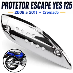 Protetor Escapamento Cromado Suzuki Yes 125 2008 2009 2010 2011Capa Protetora Escape Moto