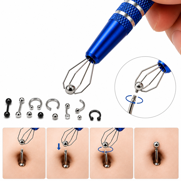Pinça Pega Bolinha Piercing Nariz Orelha Profissional | Ferramenta de Trocar Piercing