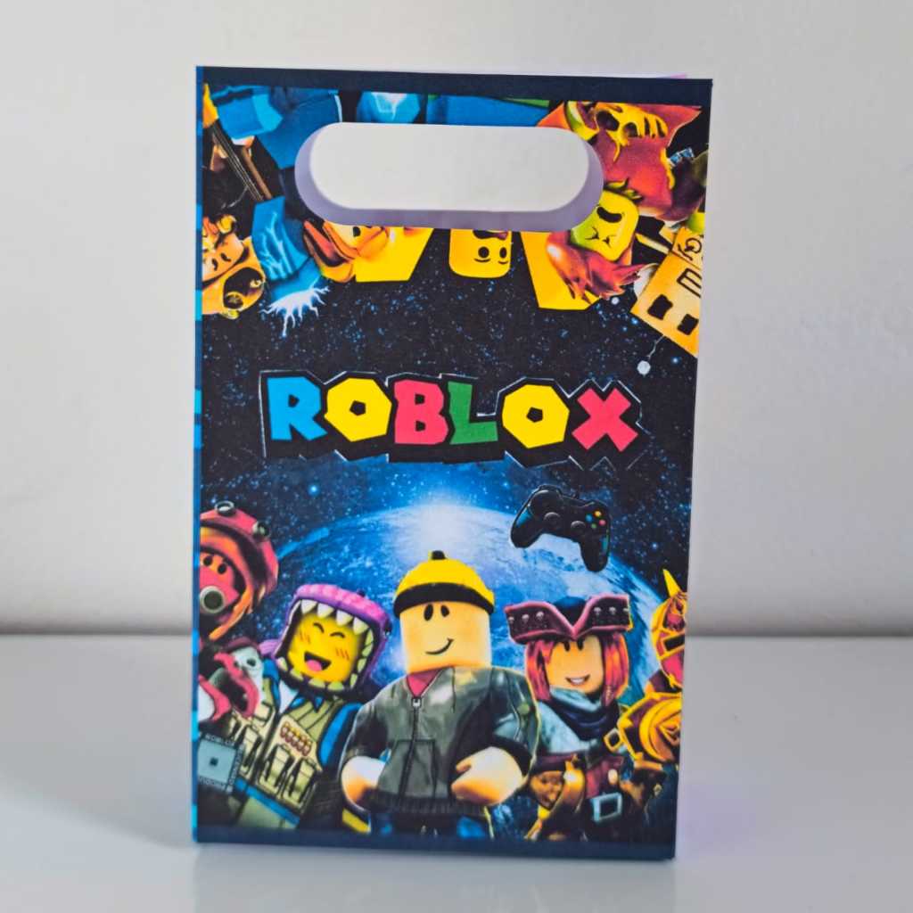 PEGUE E MONTE Sacolinhas Personalizadas Tema Roblox ou (QUALQUER TEMA) Lembrancinhas/Kit Festa/Aniversário/Sacolas