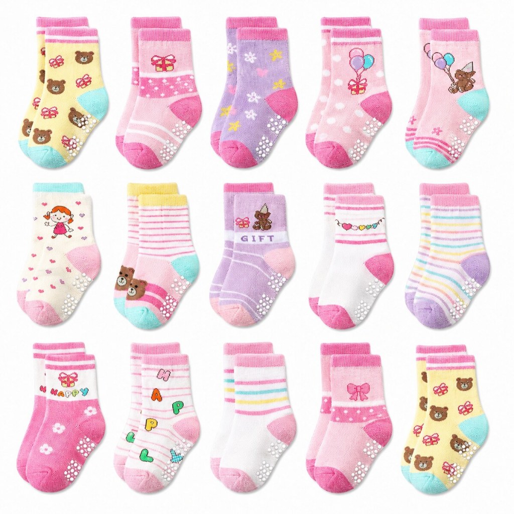 Kit Pares de Meias Infantil Feminina e Recém Nascidos Bebê Menina