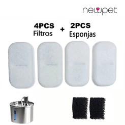 (Em estoque) Newpet 6 Peças De Filtração Tripla Pet Para Filtro De Fonte De Gato Forma aços inoxidáveis