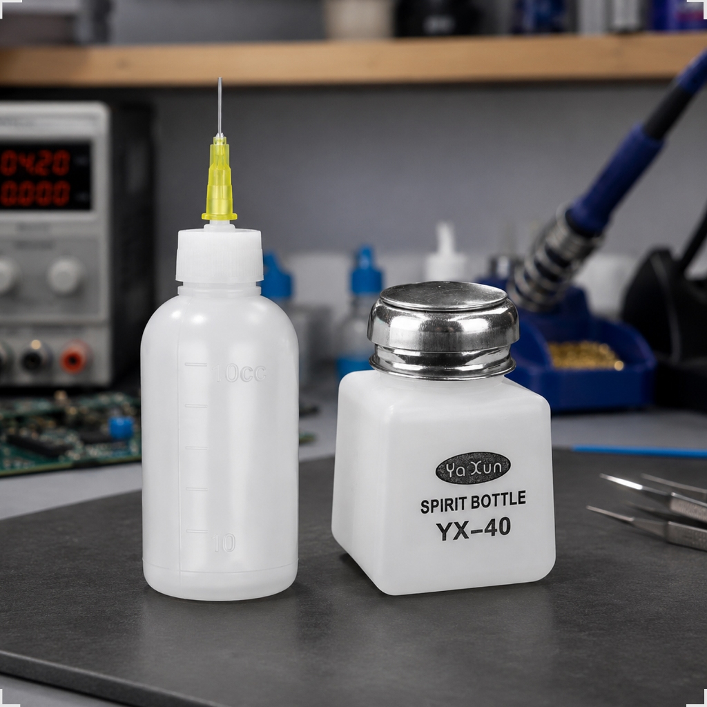 Kit Com 2 Dispensers 100ml e 50ml Para Líquidos Álcool Fluxo de Solda Precisão — imagem 2 de 2