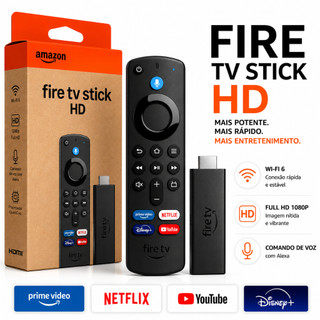 Amazon Fire TV Stick HD Wi-Fi 6 Comando de Voz Alexa