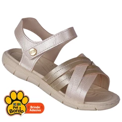 Sandália Infantil Klin Menina Conforto Anatômica Dourada Nude – Leve, Flexível e Antiderrapante