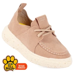 Tênis Infantil Masculino Mocassim Klin Capri Mini Anatômico Elegante Social Original Bege
