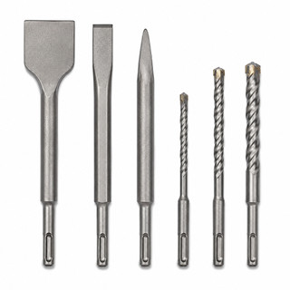 Kit 6 Peças SDS Plus para Martelete com Talhadeiras, Ponteira e Brocas para Concreto