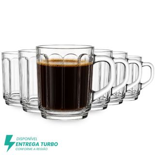 Jogo De Canecas Em Vidro 245ml Kit Xícaras Para Chá Café e Leite