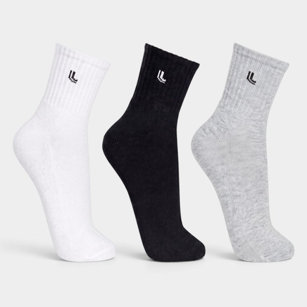Kit 3 Pares Meia Cano Médio Atoalhada Lupo Masculina