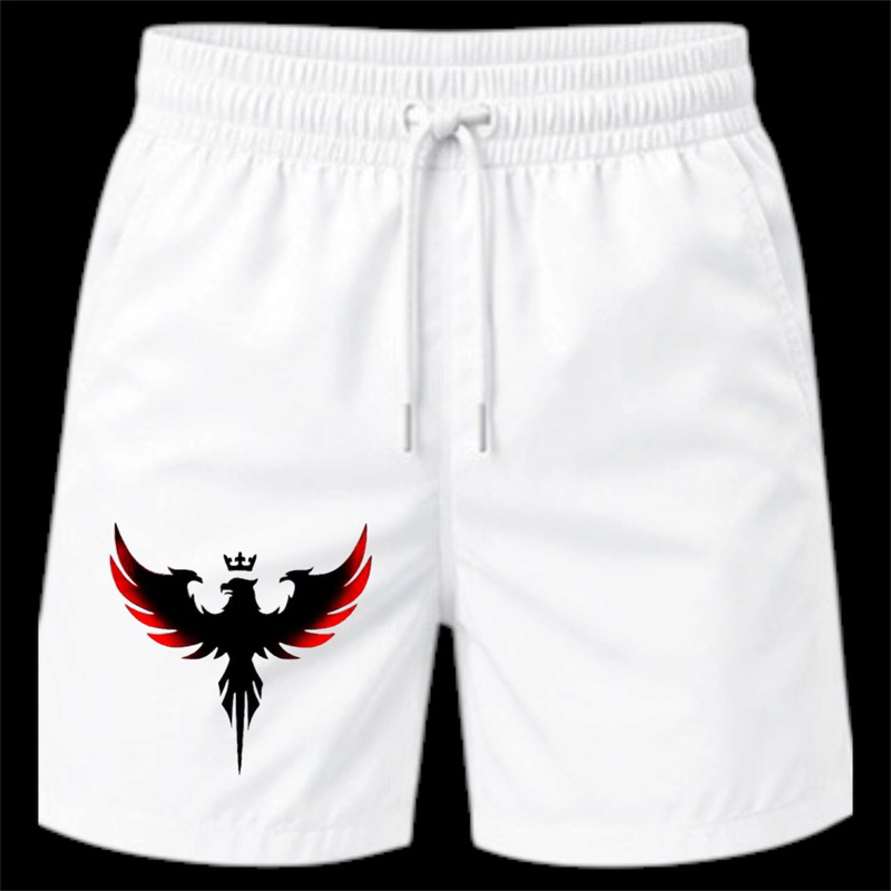 Short Masculino Tactel Elastano Estampado Academia Praia Casual Mauricinho Confortável Com Cordão e Bolso