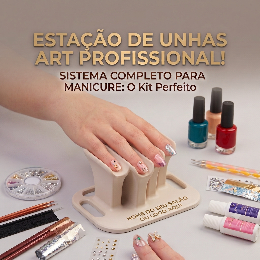 Suporte para Manicure Apoio de Mão Ergonômico para Unhas Nail Art Pintura Esmaltação