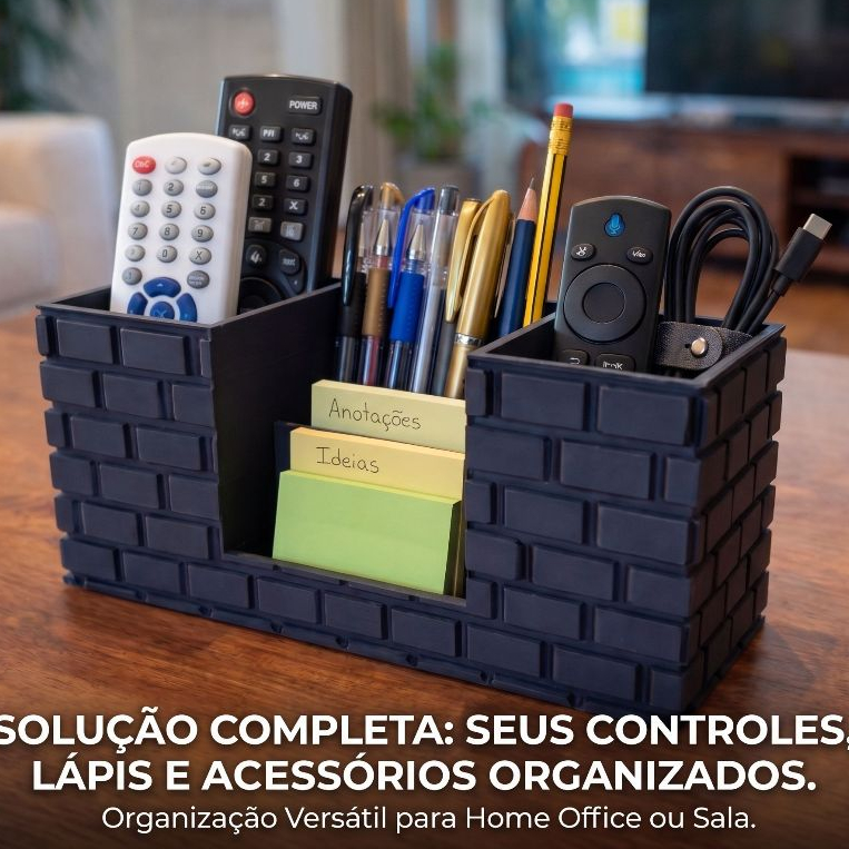 Organizador Decorativo Tijolinho Porta Treco Controles Canetas e Acessórios
