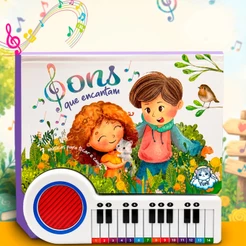 Livro Musical Infantil | Com Piano | Aprenda Música Com Cores E Sons Coordenação Musicoterapia