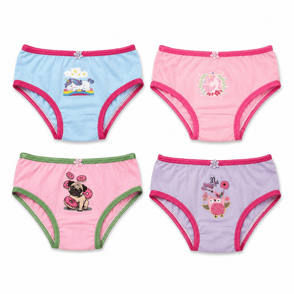 Kit 4 Calcinhas Infantil Menina Sortidas Super Confortáveis