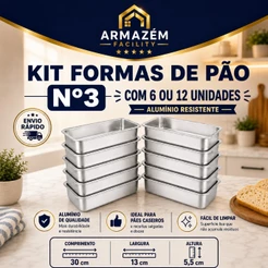 Kit Forma de Pão Nº 3 Alumínio