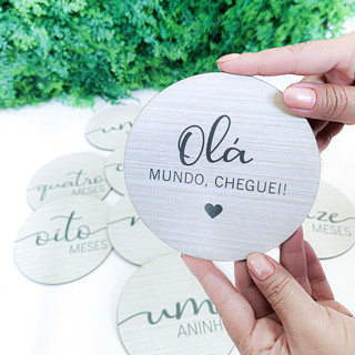 Kit Com 13 Plaquinhas Mesversário Decorativas Para Fotos - Bebê