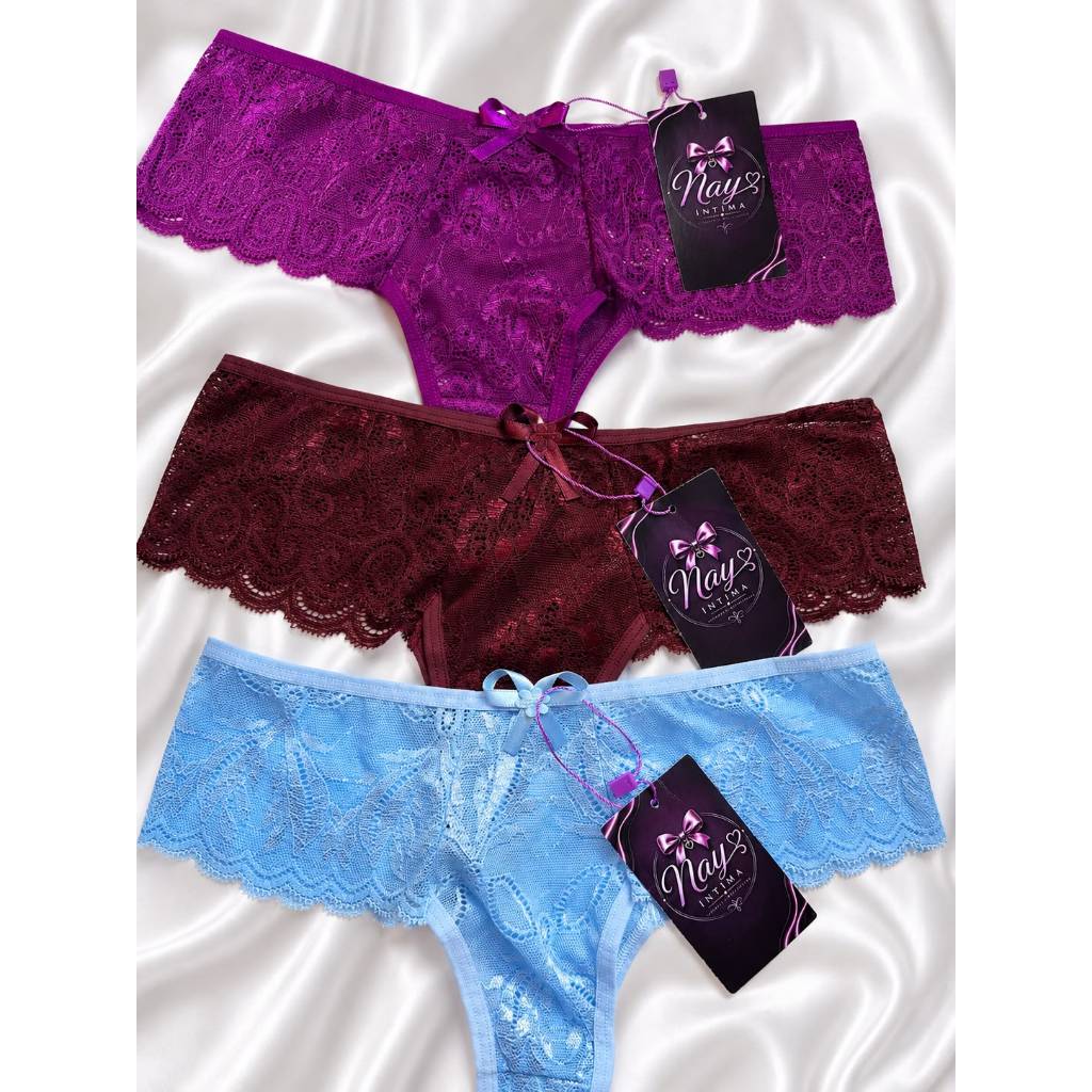 Calcinha de Renda Feminina Fio Dental Lingerie Sensual Confortável