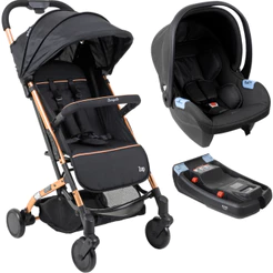 Carrinho de Bebe + Bebe Conforto + Base Burigotto Zap Metal Cobre