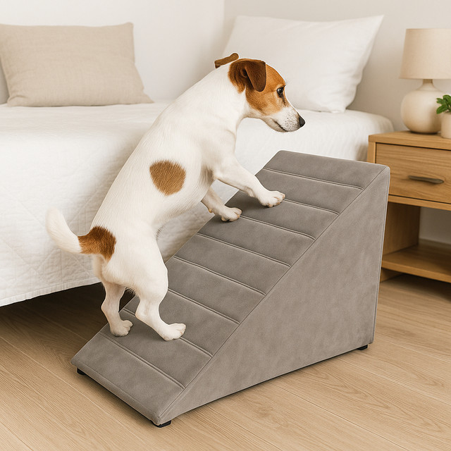 Rampa Pet Para Cachorro Gato Caminha Ração Linha Golden Tecido Suede 52 Cm De Altura - Sentta Furniture