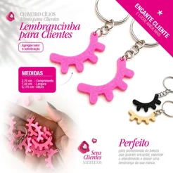 Chaveiro Cílios - Mimo para Clientes - Lembrancinha Lash Designer - Brinde para Clientes