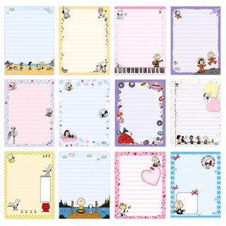 Papel De Carta Colecionável Snoopy - 12 Folhas