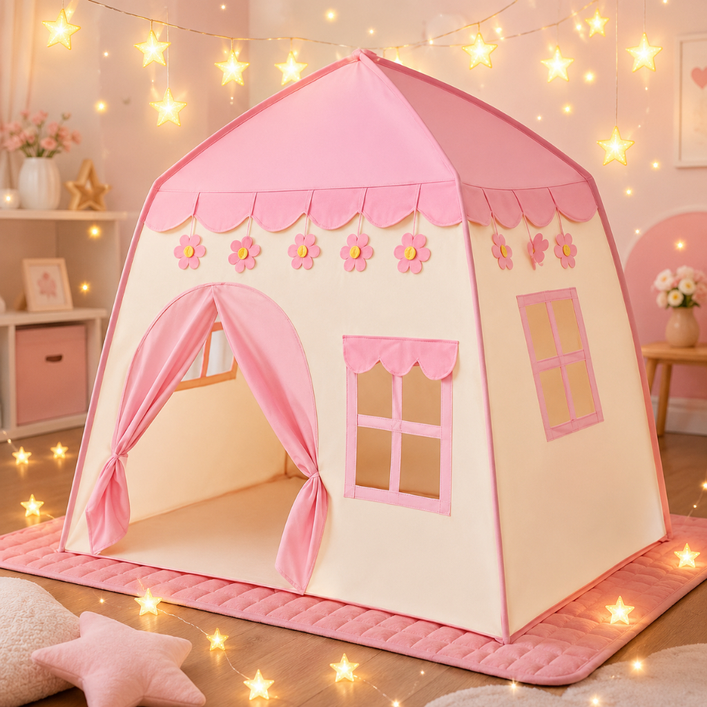 Barraca Infantil Rosa Flor Grande 1.3M Menina Princesa Presente Dia Dos Criança Menor Preço Promocao