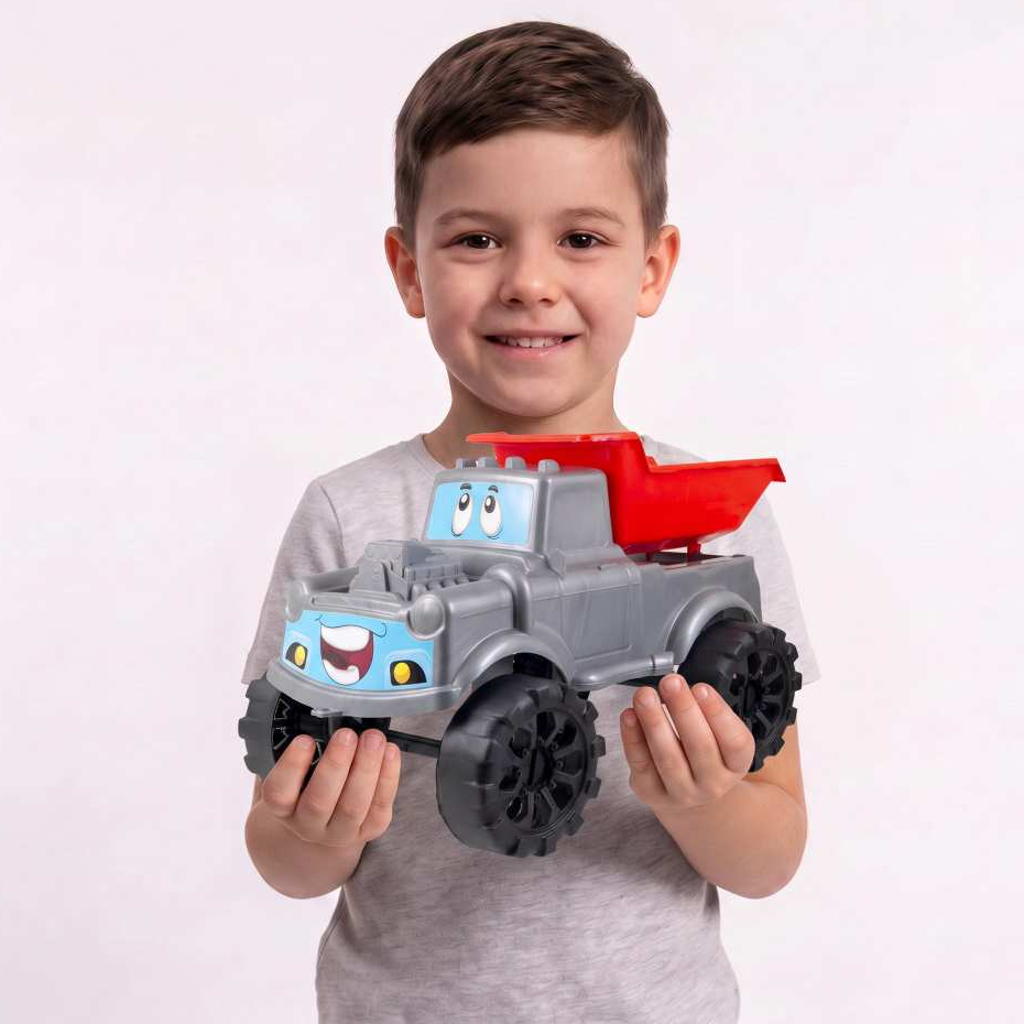 Caminhão Brinquedo Grande 32cm Caçamba Guincho Articulados Para Meninos 1 ano - INMETRO - QUEEN SHOP · foto 2