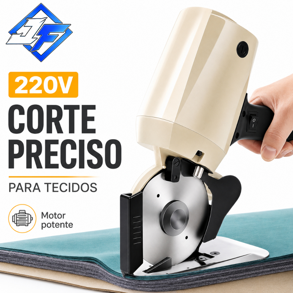 Máquina de Cortar Tecidos Elétrica 250W Lâmina Octogonal 100mm 4 Polegadas 220V