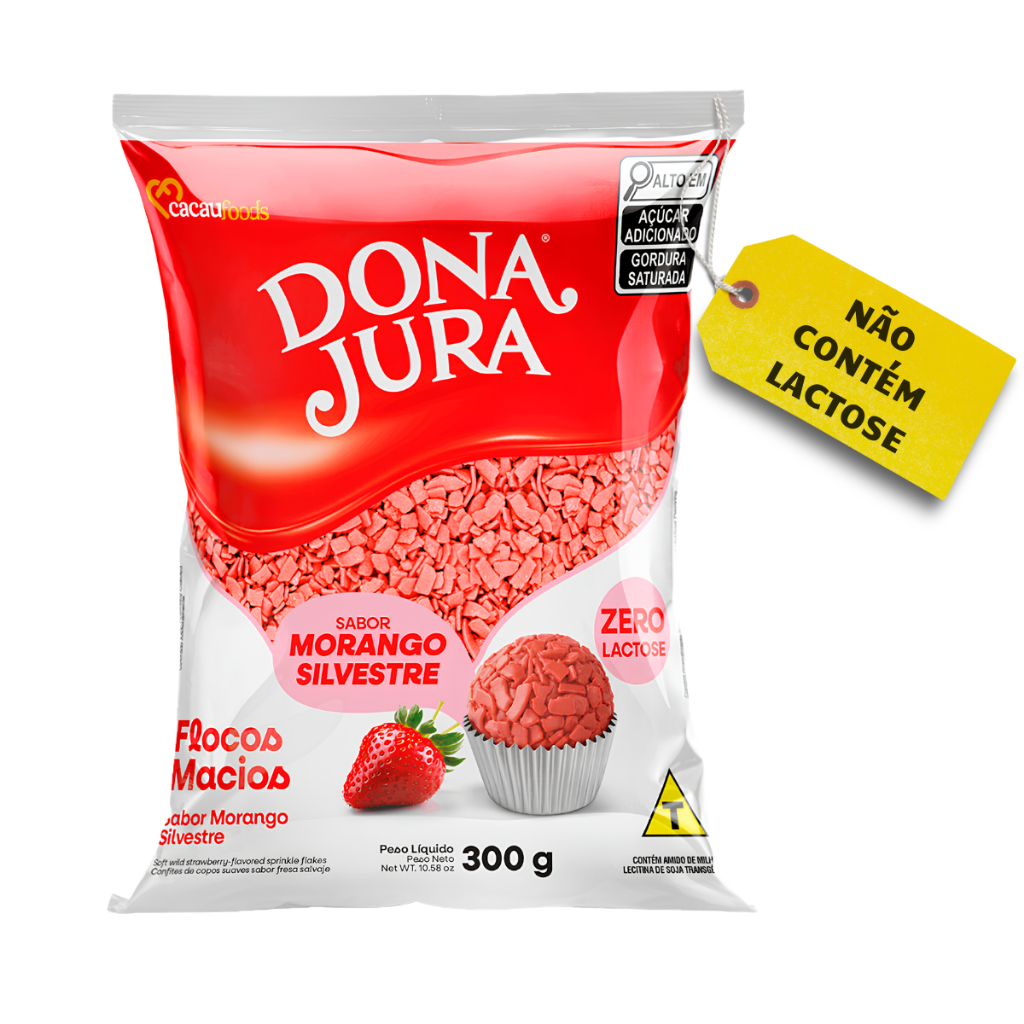 DONA JURA FLOCOS MACIOS SABOR MORANGO SILVESTRE 300G