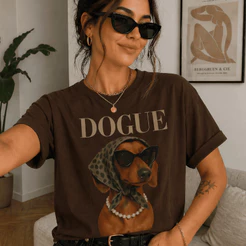 Camisa Camiseta Feminina Fashion Estilosa T-Shirt Cachorro Dogue Blusa 100% Algodão Leve Confortável