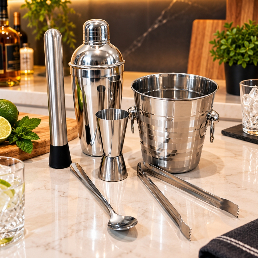 Kit Caipirinha Coqueteleira Bartender 6pcs Inox Profissional
