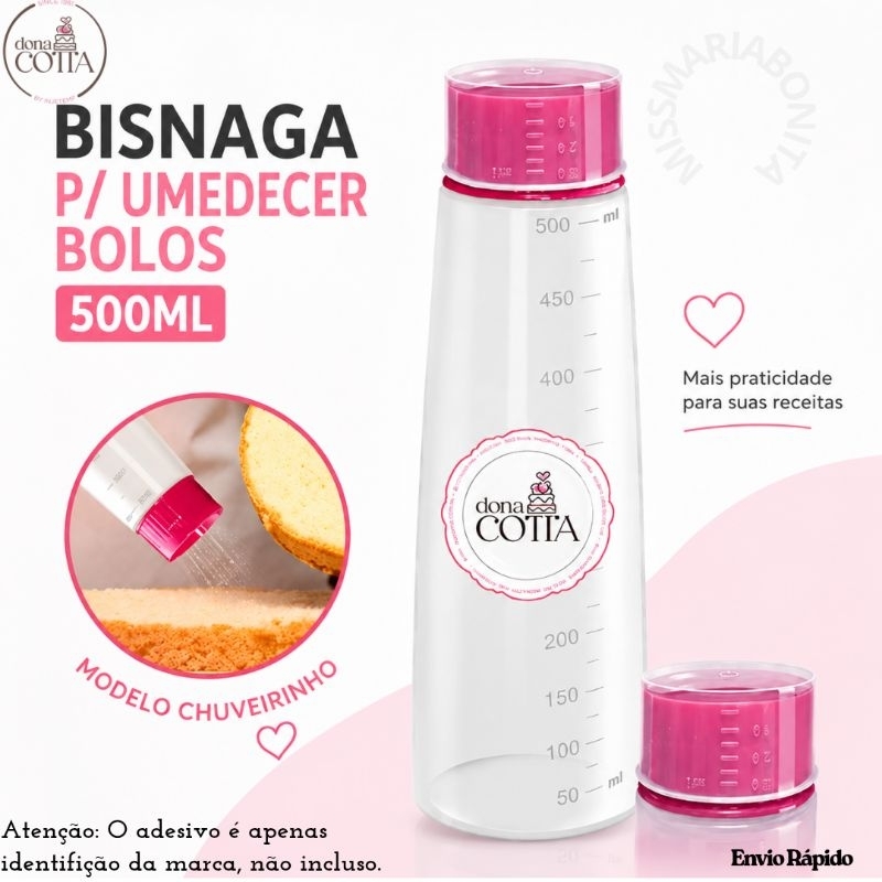 Regador Para Umedecer Massas Bolo em Bisnaga Festa Bolos Confeitaria Chuveirinho 500ml- MMB