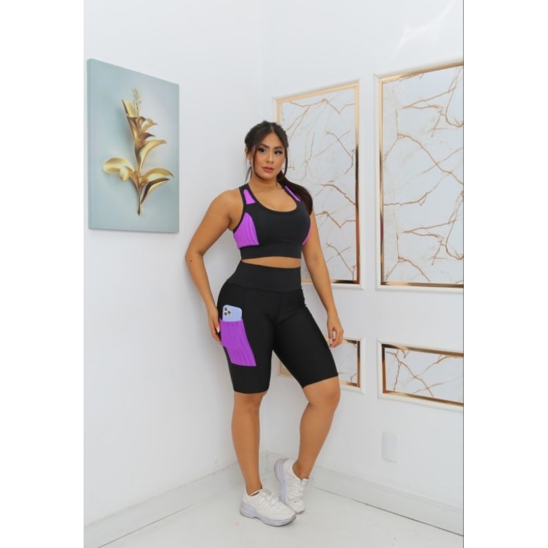 Bermuda Fitness Feminino com Bolso - Academia, Treino , Yoga e Corrida Esportivo Casual E Confortável