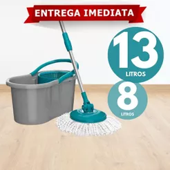 Mop Giratório Fit Grande Com Cabo Inox