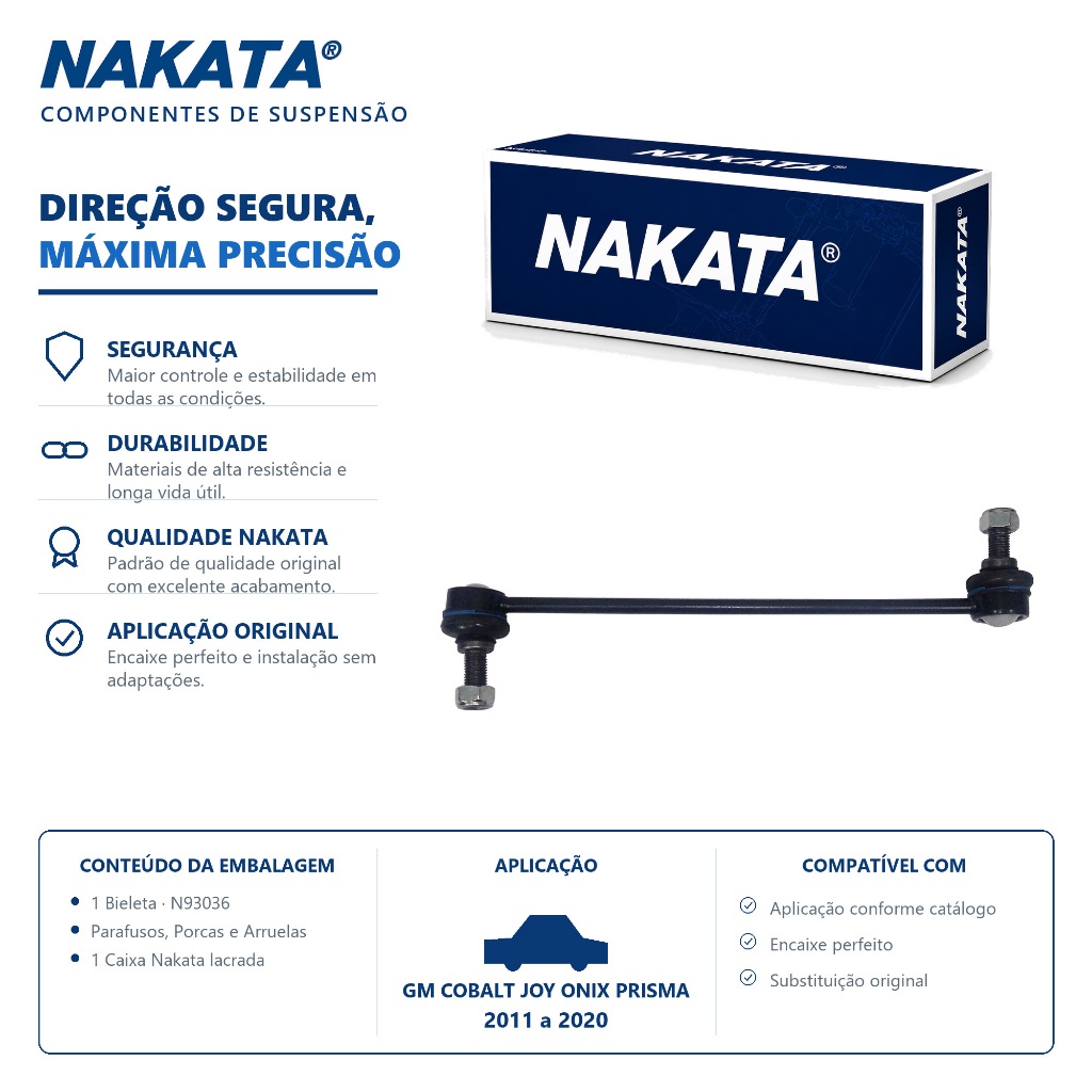 Bieleta dianteira GM Cobalt Joy Onix Prisma Sonic Spin 2011 a 2020 – Nakata N93036