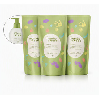 Refis Hidratante KIT 3 Mamãe e Bebê 200ml – tradicional Suave e Econômico