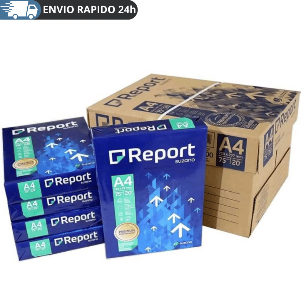 Kit 5 Pacotes Sulfites Report A4 2500 folhas