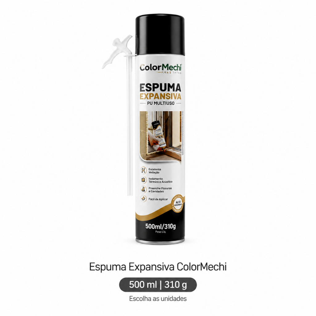 Kit Espuma Expansiva PU Colormechi 500ml 310g Vedação Isolamento Escolha a Quantidade