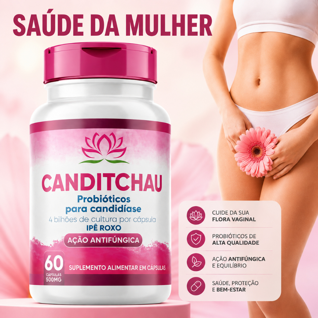 CANDITCHAU PROBIÓTICOS ANTIFUNGO LACTOBACILOS FLORA INTIMA CANDIDIASE CANDIDA CANDIFLORA CANDIA