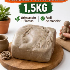 Argila Natural 1,5kg | Perfeita para Artesanato e Vasos | Quanto Mais Leva, Mais Desconto