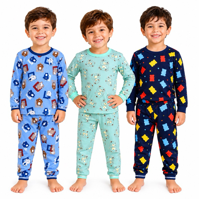 Pijama Infantil Masculino Manga Longa Sued Inverno Quentinho Confortável Menino Envio Imediato