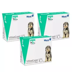 Vermicanis Plus Vermífugo World para Cães de 10Kg - 4 Comprimidos